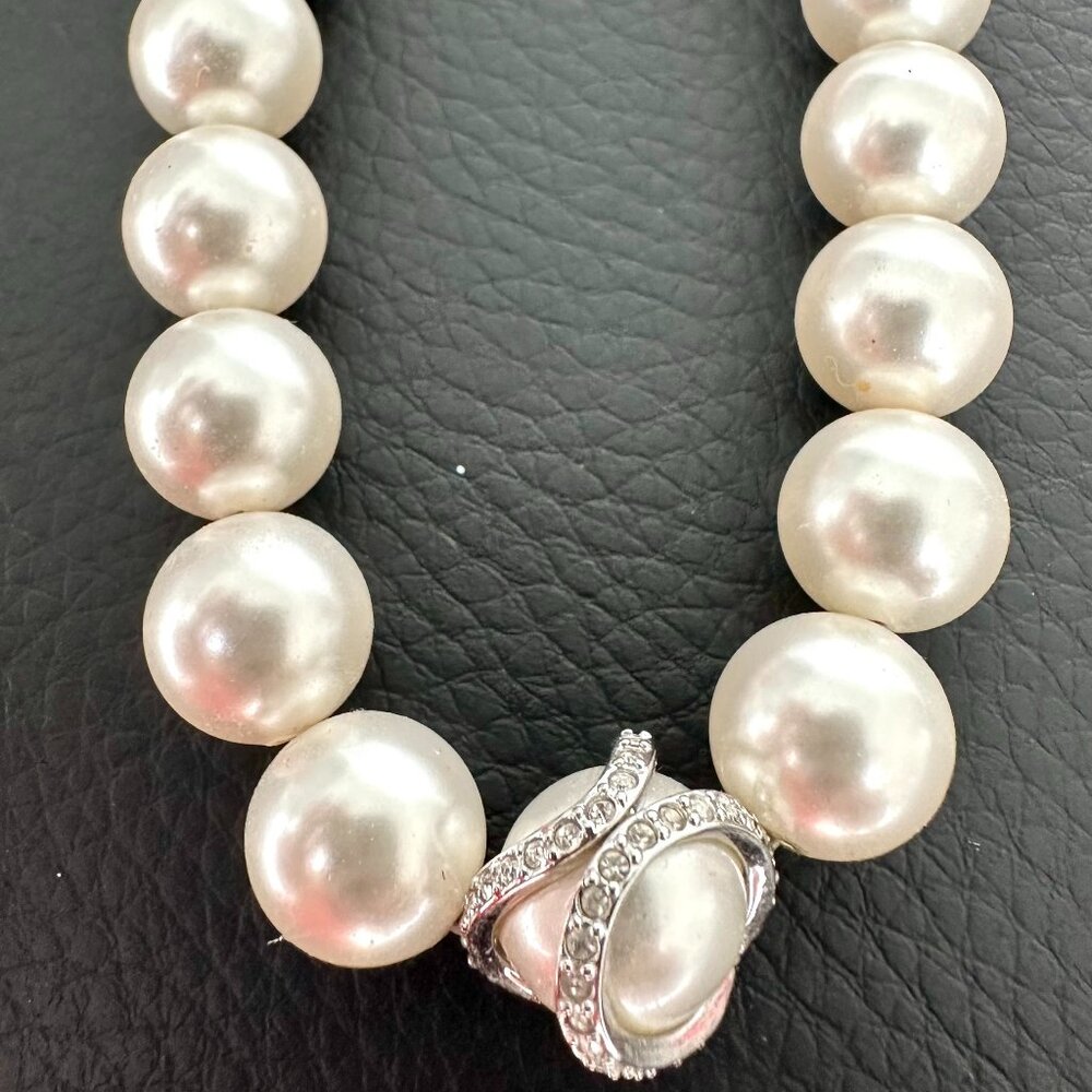 Swarovski Nude Pearl Necklace with Crystal Accents